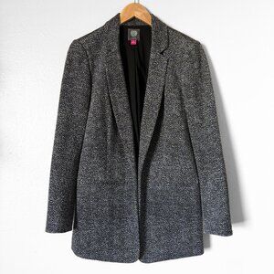 Vince Camuto Black and White Chevron Herringbone Blazer Womens 4 Corpcore Preppy